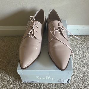 Shelley’s London “Boston Patent Oxfords” in Nude.